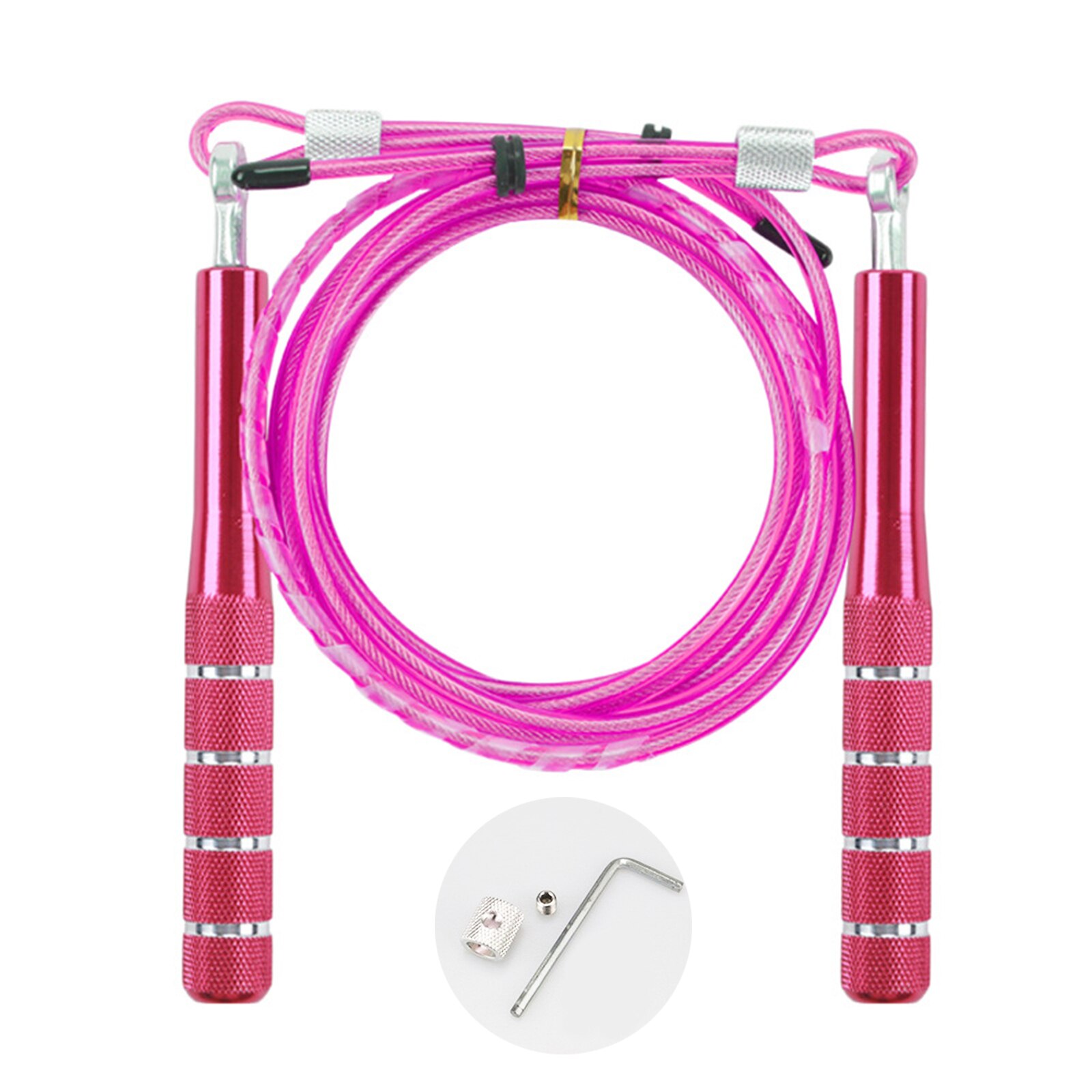 Jump Skipping Rope Cable Steel Bold 4mm Fitness Training Fast Speed Upgrated Aluminum Alloy Skipping Rope for Kids and Adults: pink