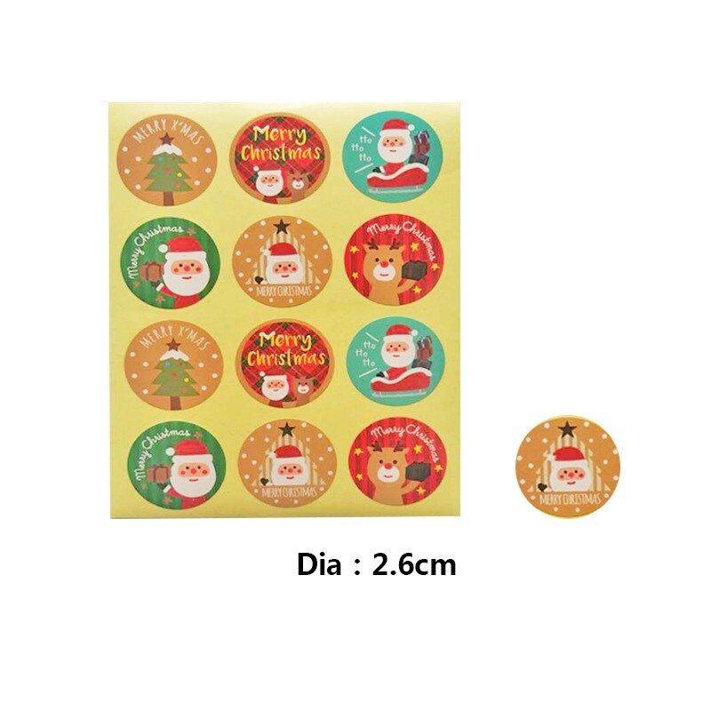 120pcs/pack Round cute kawaii Christmas sticker Santa Claus color multi-style sticker supply for chrismas