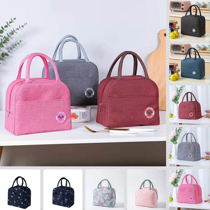 Portable Lunch Bag Cotton Thermal for Kids Insulated Waterproof Canvas Picnic Food Storage Insulation Cool Food Storage Bag Box