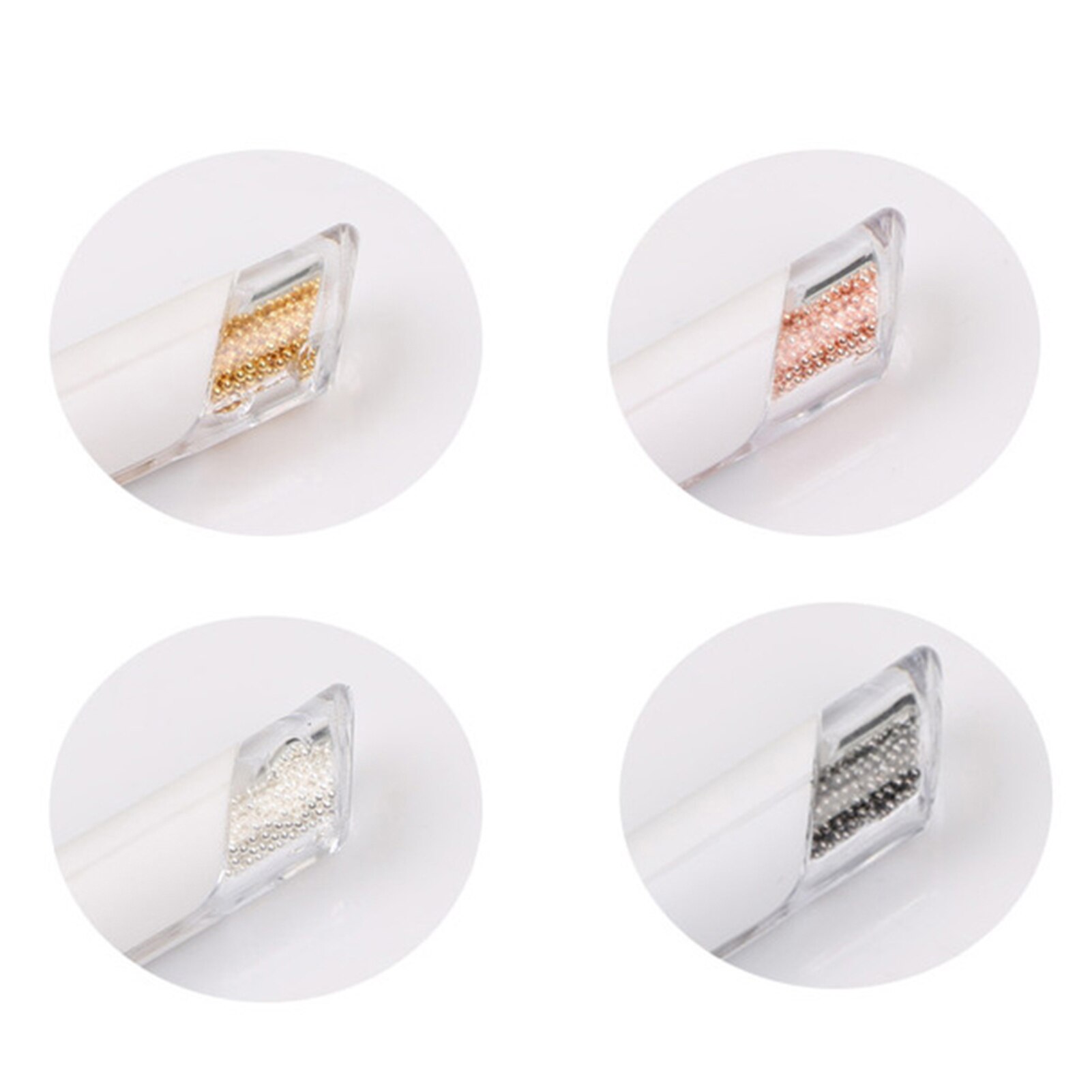 Bolígrafo pequeño de Caviar para decoración de uñas, herramienta de manicura de 0,8/1/1, 2mm, bola de acero, para Decoración