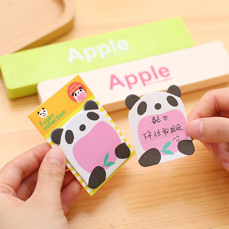 8 Stks/partij Leuke Panda Zelfklevende Memo Pad Cartoon Dier Papier Post Het Sticky Notes Bladwijzer Briefpapier Post -It Notes