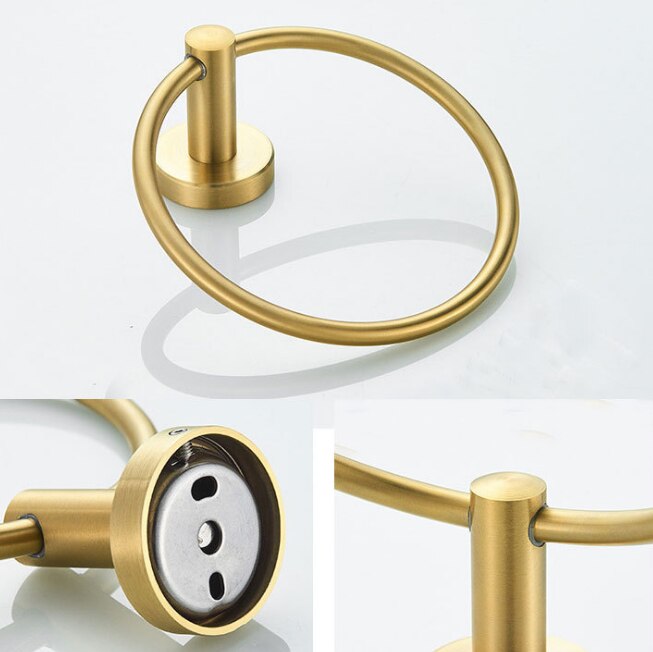 Round wall mount Towel Ring/Towel Holder,stainless steel Construction,gold brushed finish,Bathroom Accessories toilet hardwares