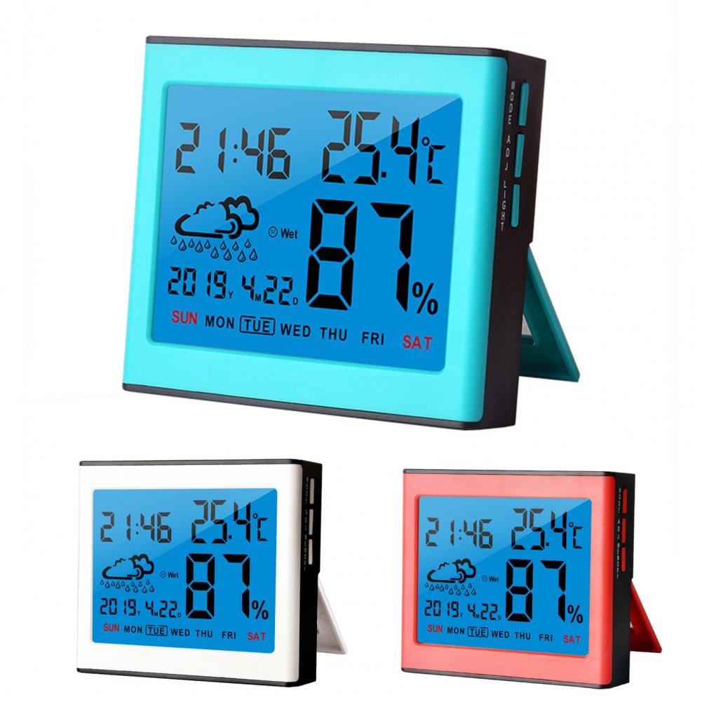 LCD Digital Temperature Humidity Meter Backlight Home Comfort Indicator ABS Electronic Hygrometer Thermometer Weather Station