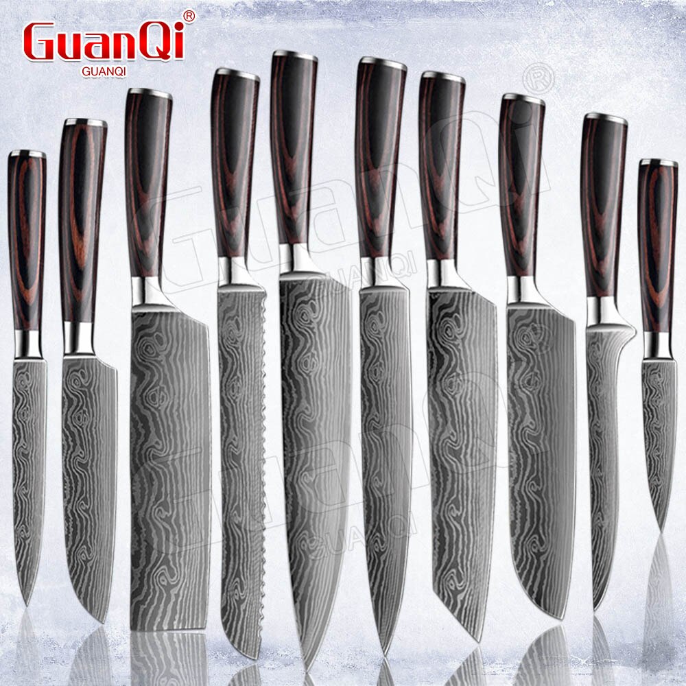 Kitchen Knives Sets Sharpest Damascus Kitchen Chef Knives Santoku Cleaver Paring Steak Slicing Utility Boning Knife