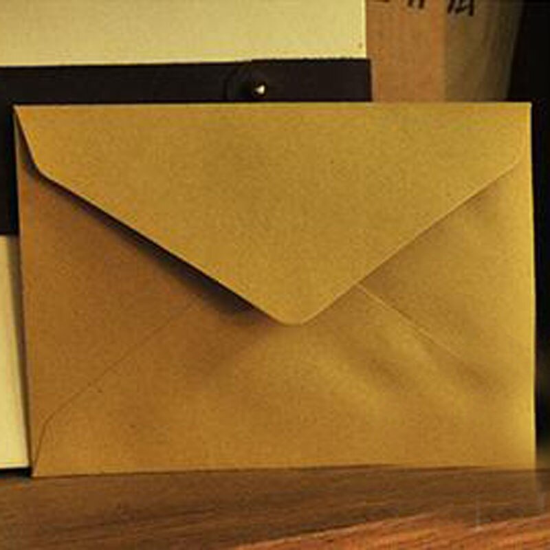 10 stk/parti vintage brun hvid sort kraft blank mini papir vindue kuverter bryllup invitation konvolut kuvert 162*114mm: Brun