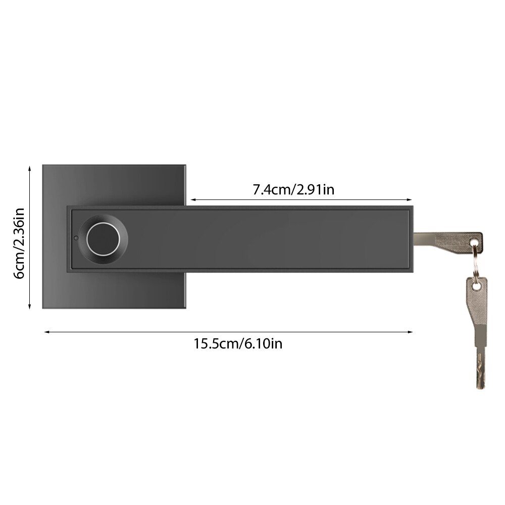 Square Smart Biometrics Lock Fingerprint Lock With Mechanical Key Handle Lock Anti-Theft For Home Office Apartment Hotel Garage