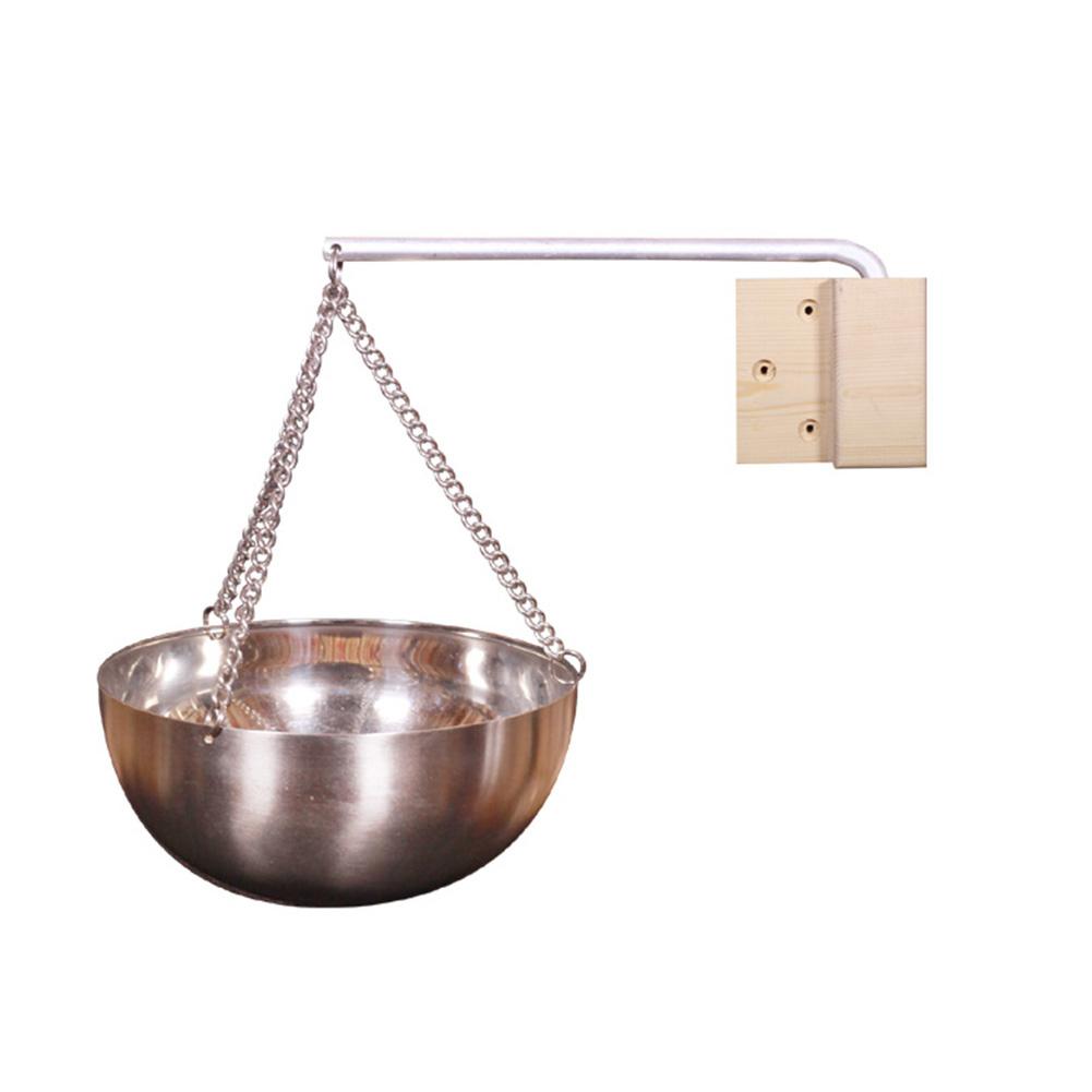 Sauna aromaterapi olie skål sauna kop rustfrit stål æterisk olie holder skål til sauna og spa træmateriale sauna tilbehør: Runde 120ml