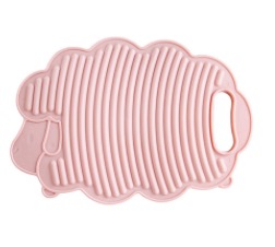 Mini Lamb Washing Machine Home Washing Machine Scrubbing Board Children's Plastic Laundry Board Washboard: Pink