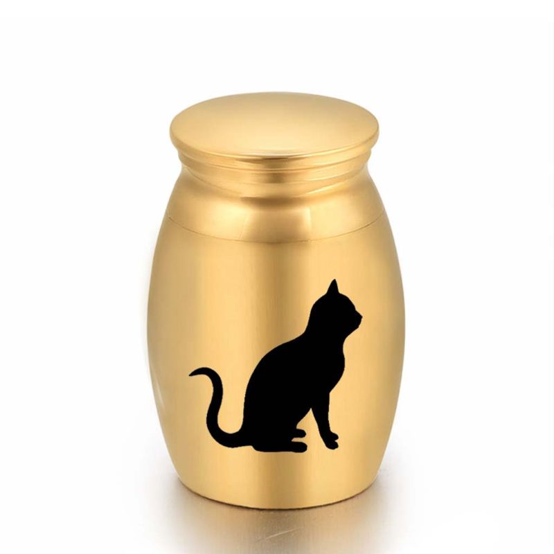 Urna de cenizas de cremación de mascotas, recuerdo conmemorativo de Metal, cofre de perro y gato, caja de descanso