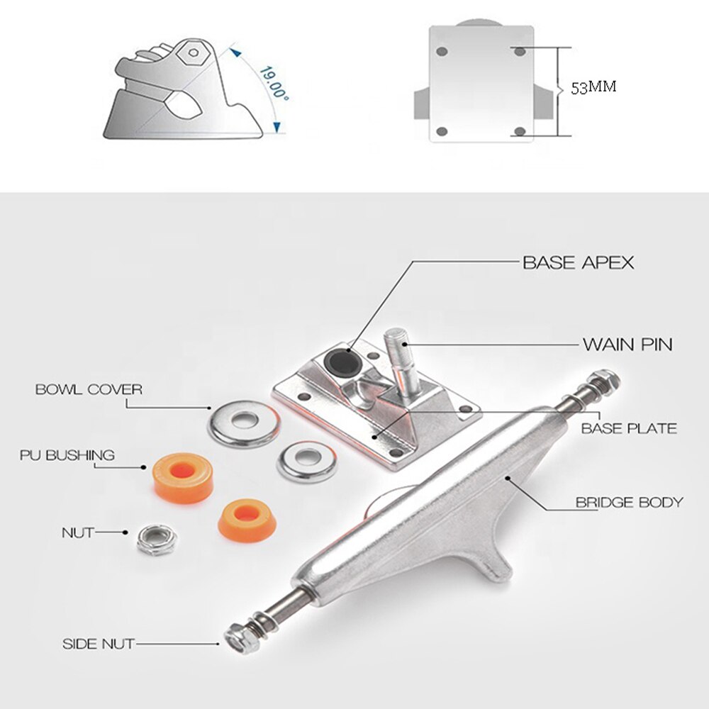 5Inch Skateboard Trucks Longboard Brug Skate Board Truck Beugel Road Skateboard Vervanging Voor Meest Skateboards
