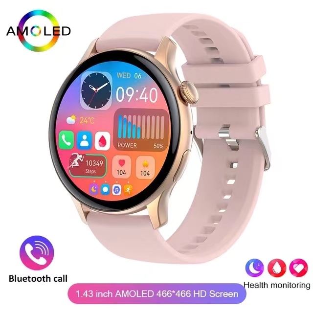 2024 True AMOLED sprytny zegarek damski ekran zawsze pokazać czas 466*466 HD zdrowie naganiacz zwierza głos powołanie Smartwatch kobiety dla Xiaomi: zielony