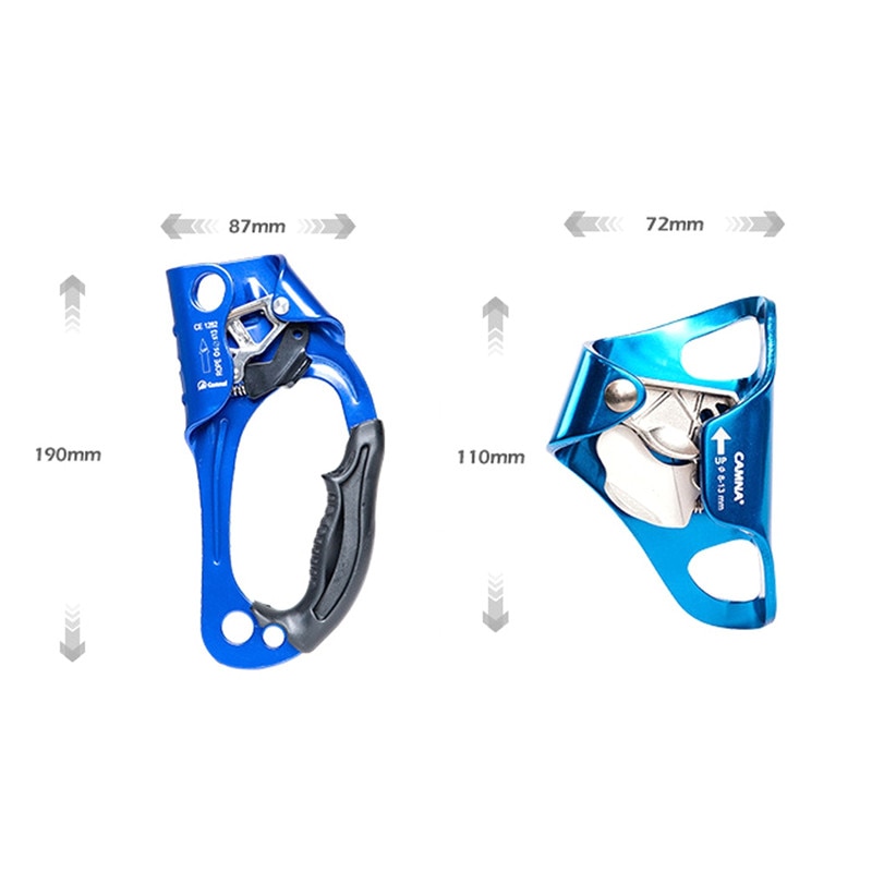 Rock Climbing Right & Left Hand Ascending durable anti-rust comfortable Device Mountaineer Handle Ascender Climbing Rope Tools