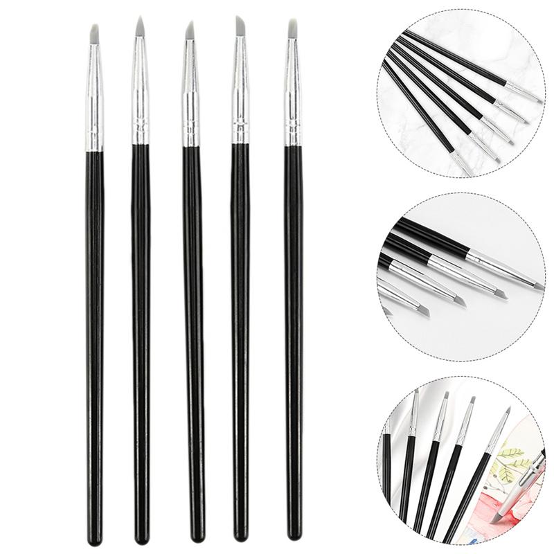 5Pcs Silicone Aquarel Pen Klei Pen Sculptuur Pen Tekening Pen Schilderen Pen Voor Sculptuur Kunstwerken