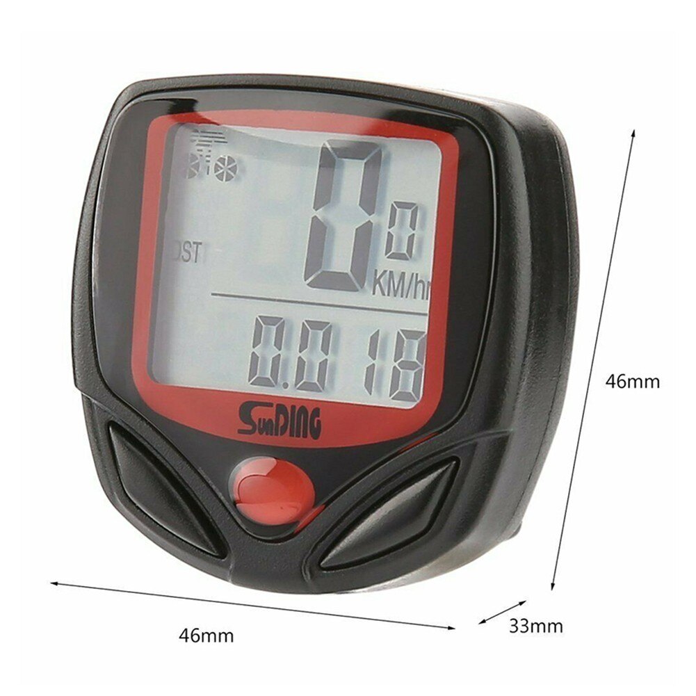 Fiets Digitale Computer Led Lcd Display Waterdicht Bike Stopwatch Snelheidsmeter Kilometerteller Met Houder Magneet Kabelbinders Fietsen