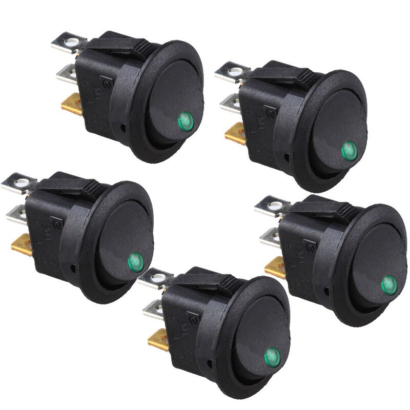 Interruptor de palanca de encendido/apagado para coche y barco, luz Led Universal de 3 pines, azul, verde, amarillo, rojo, 12V, 20 unids/set por juego