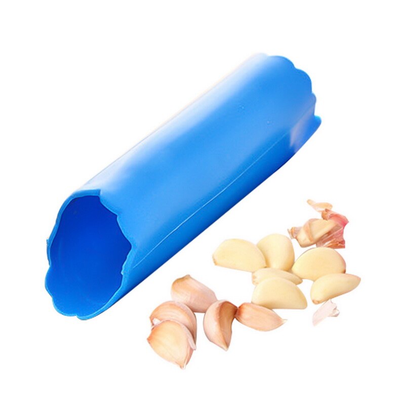 Multi-function Manual Garlic Press Curved Garlic Grinding Slicer Chopper Stainless Steel Garlic Presses Cooking Gadgets Tool: Blau