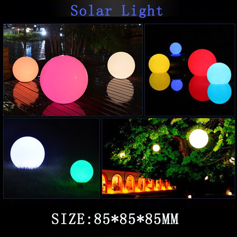 High Solar Power LED Ball Lamp Color Changing/Steady RGB Light Rechargeable Pool Garden Decor Night Lights Ball LG66