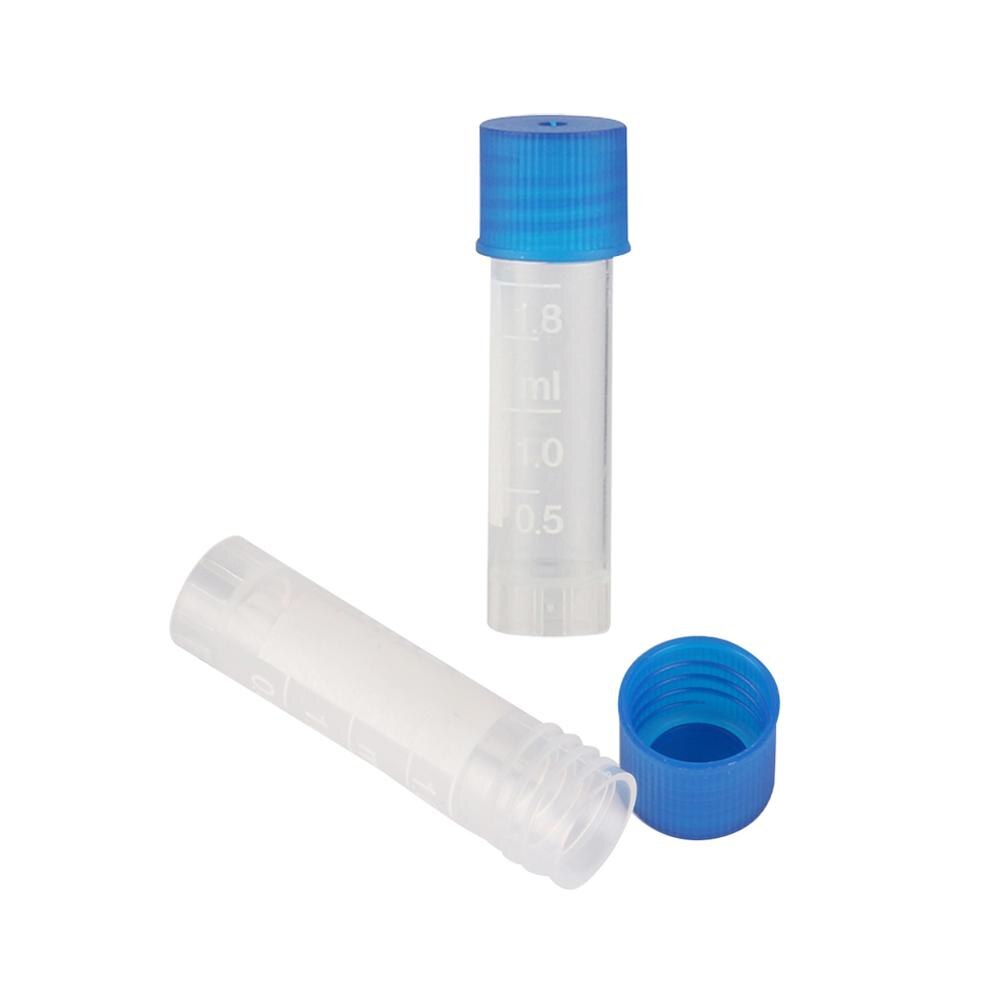 Tubos de congelación de análisis de laboratorio PP, 100 Uds., graduación, centrífuga, viales de volumen, botellas con tapa a rosca estándar, criotubo