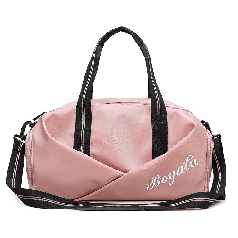 Saco de ginásio esportes feminino separação seca e molhada sapato posição formação yoga saco grande capacidade sacos viagem mão bagagem pacote homem: Pink Travel Bag