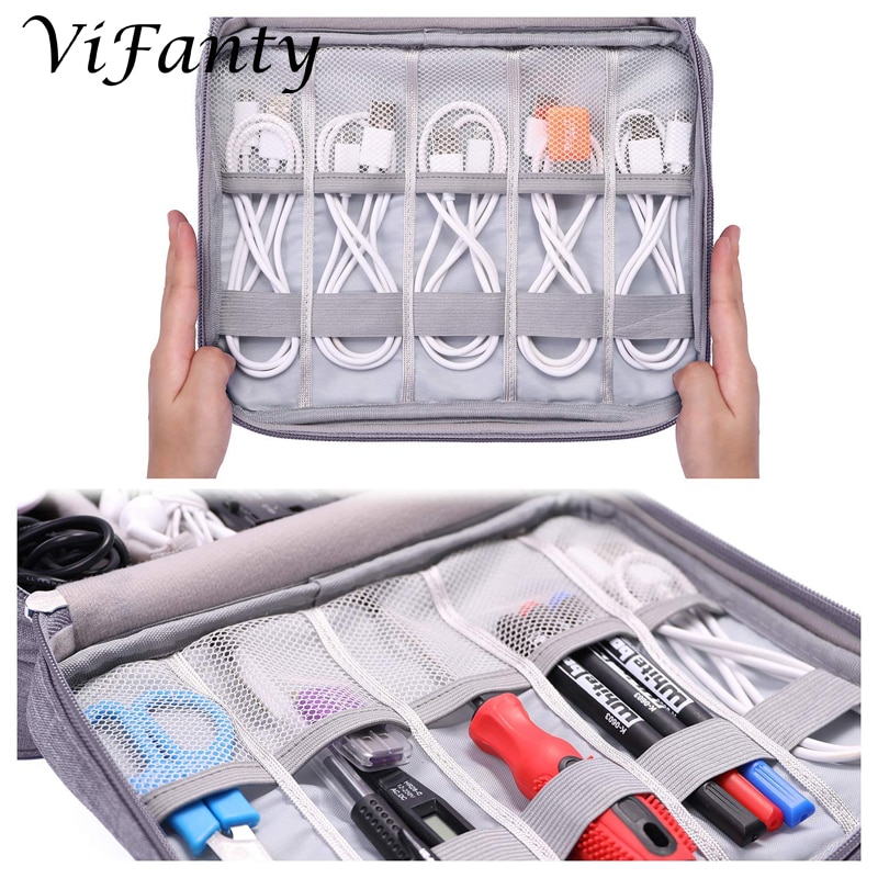 Universal Electronics Accessories Organizer, Waterproof Portable Cable Organizer Bag, Digital Gadget Organizer Case, Travel Gear