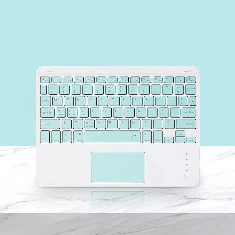 for iPad Air 4 Pro 11 Keyboard and Touchpad Bluetooth-compatible Keyboard Phone Tablet Wireless Mouse 10 inch Keyboards: touchpad green