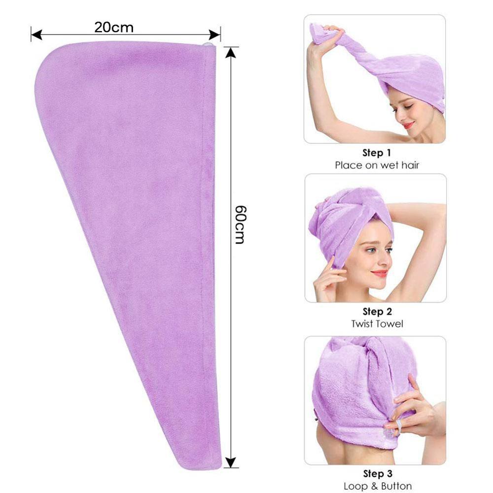 Toalla de baño de microfibra para mujer y hombre, secado rápido, suave, turbante, gorro toalla, envoltura de baño, herramientas de ducha, cabezal J0J4