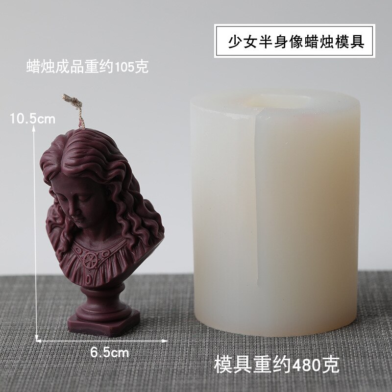 Déesse bougie moule antique grèce Silicone moules bricolage aromathérapie plâtre argile à la main faisant moule décoration de la maison artisanat
