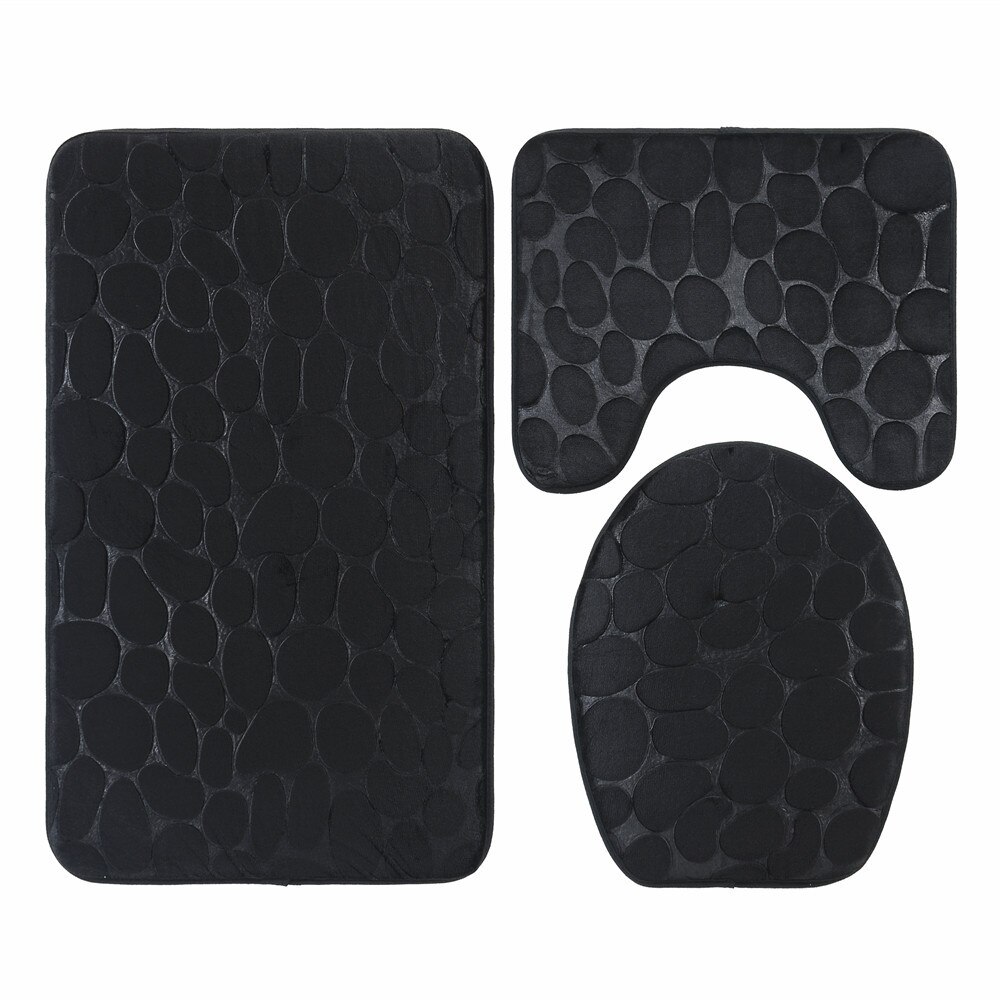 1 set bath mat bathroom set bathroom carpet bathroom rug set Toilet carpet three piece set Anti skid foot pad at cylinder edge: G