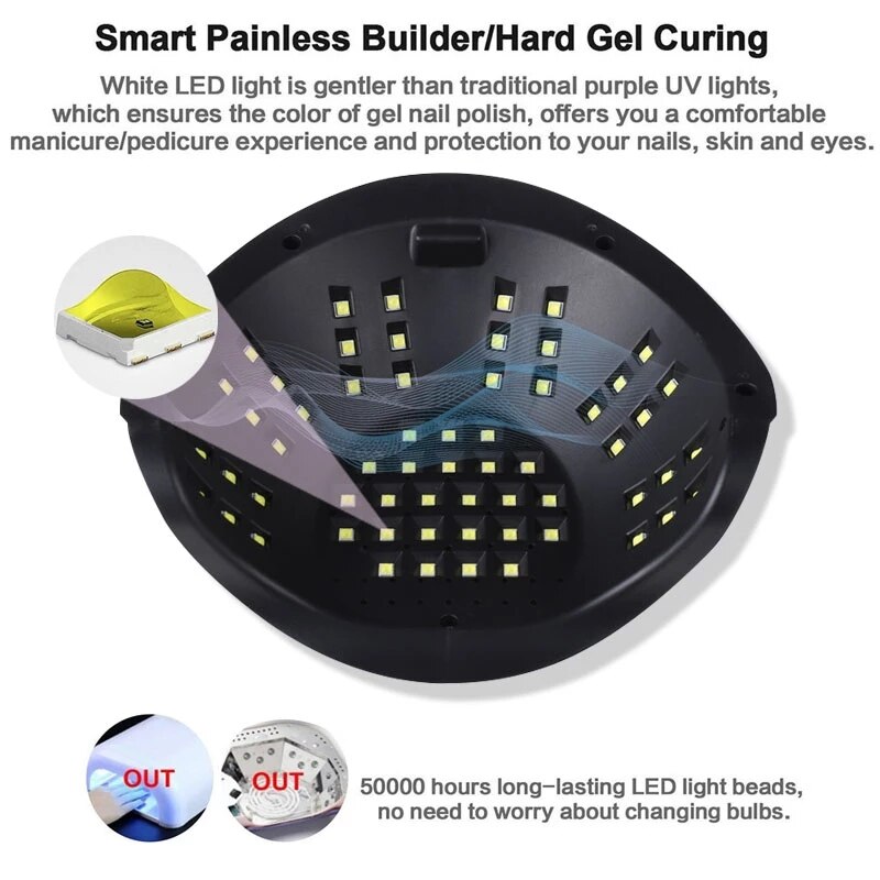 Nail Lamp Gel Nail Polish Dryer For Nails Gellak UV Lamp Quick Drying Smart LCD Display Art Tool Manicure Machine