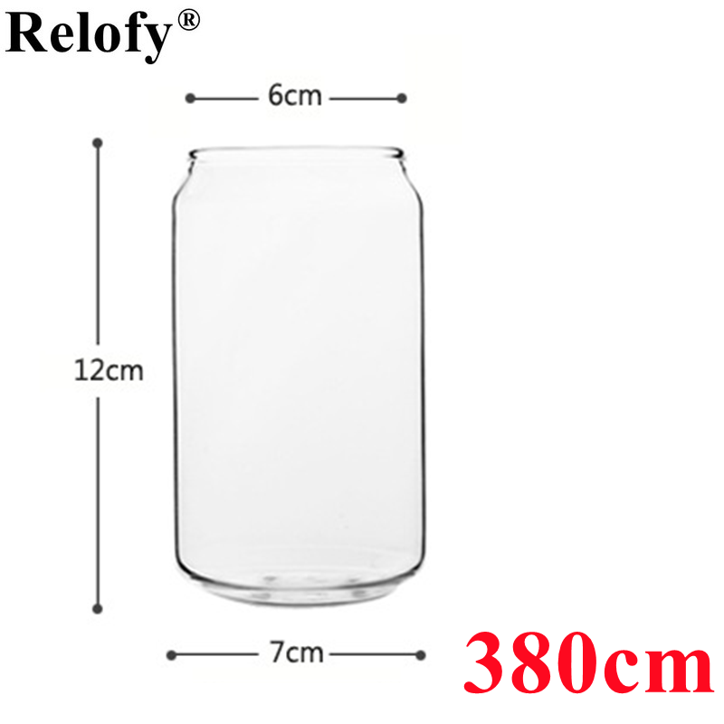 Taza de Coca Cola de vidrio de 380ml, taza familiar para café, refresco helado, cocina, zumo, leche, flores, vaso transparente, utensilio para beber agua