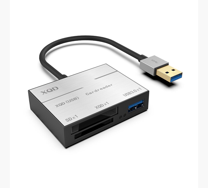 Professionele Xqd Sd Kaartlezer Tot 500 Mb/s Hoge Snelheid XQD2.0 Usb 2.0 USB3.0 Hub Camera Kit Adapter Zilver usb 3.0 Reader: Zilver