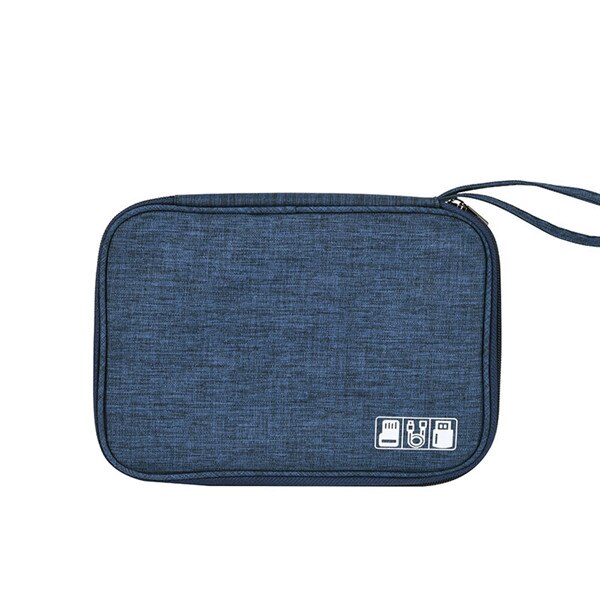 Reizen Accessoire Kabel Tas Draagbare Digitale USB Elektronische Organizer Gadget Case Reizen Mobiel Lading Mobiele Lader Houder: Deep Blue