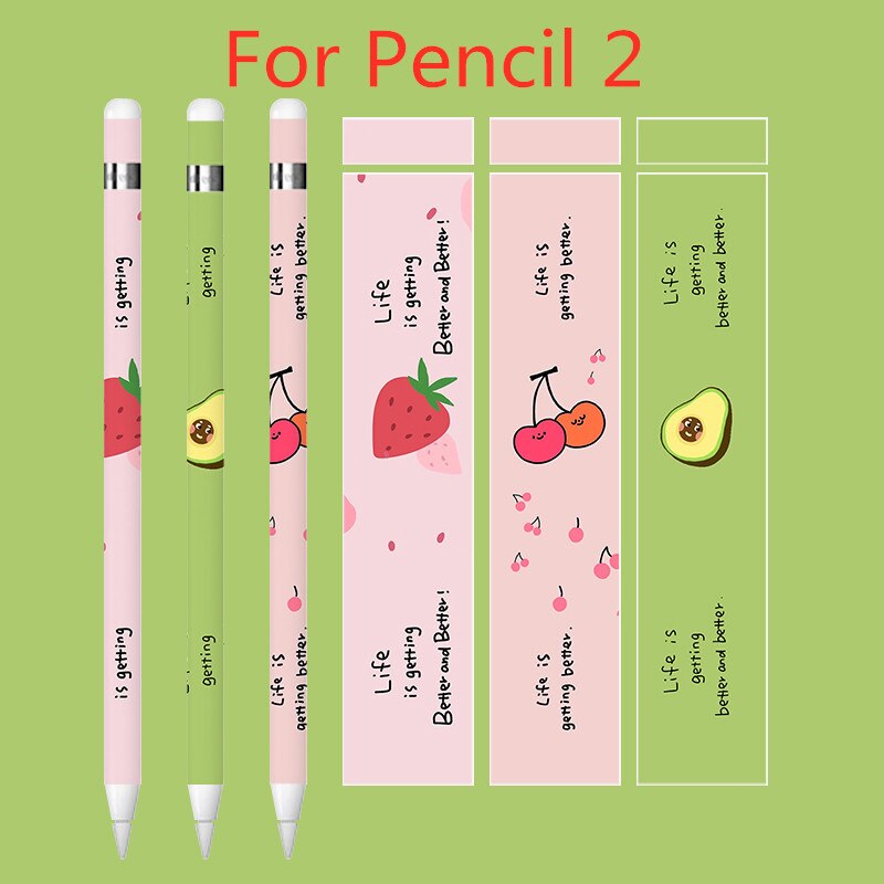 Cute For apple pencil 1 / 2 stickers Scratchproof Ultra Thin Painted stickers Touch Stylus pen sticker Non-slip Protective paper: For Pencil2-6