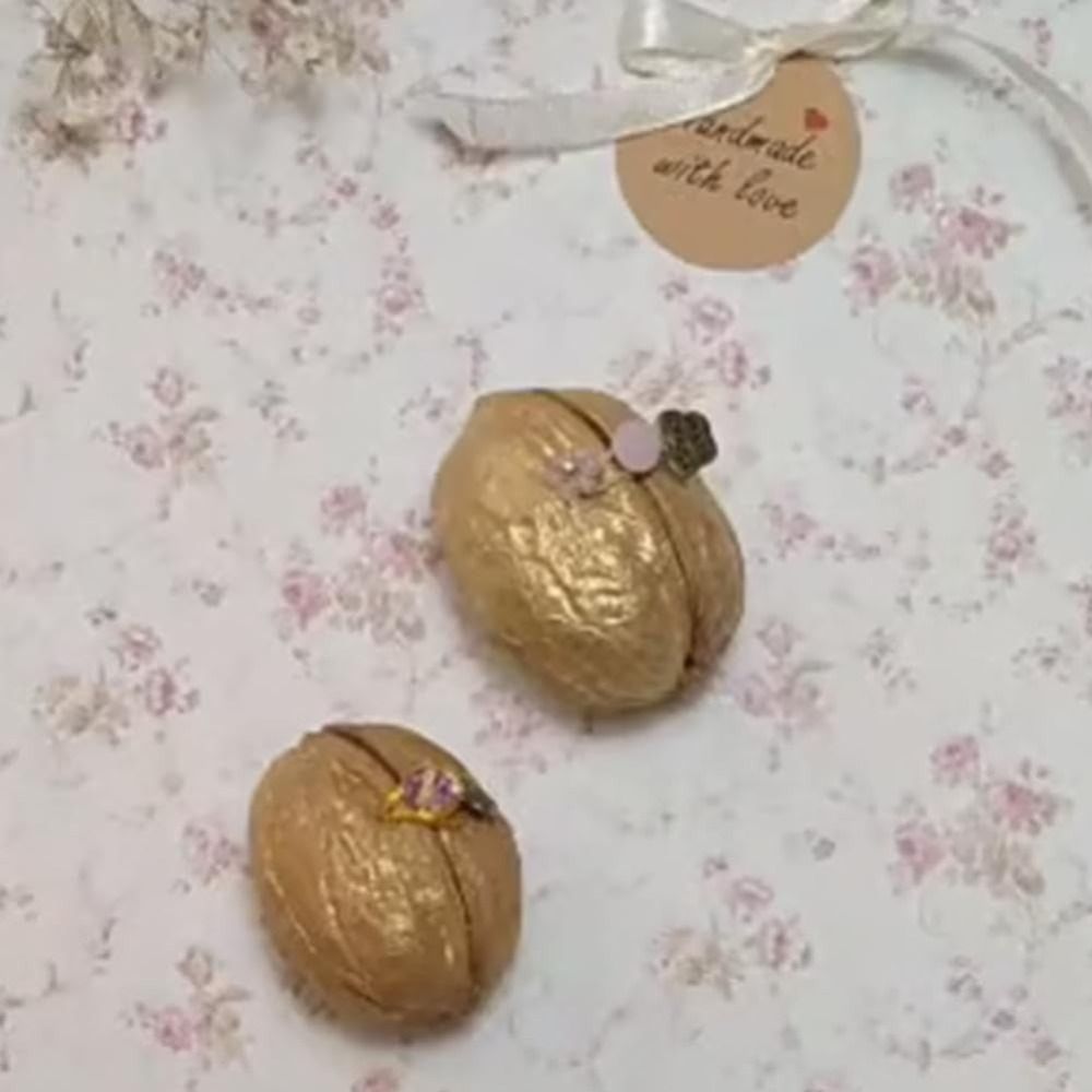 Handwoven Animal in Walnut Shell Positive Bunny Emotional Support Crochet Rabbit and Bear with Knitted Handmade Crochet