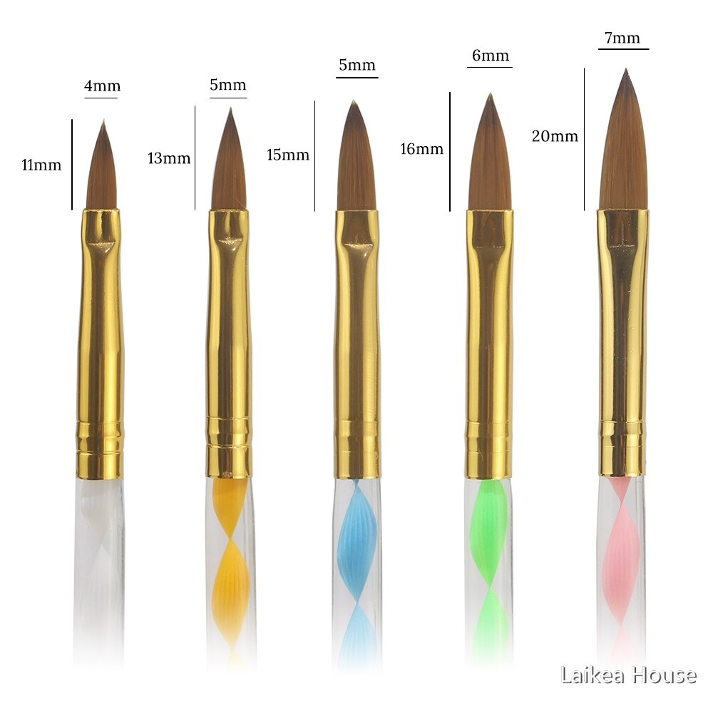 5 Stuks Olieverf Pen Nail Art Pen Brush Acryl Uv Gel Tekening Kits Liner Nylon Wol Kristal Pen Manicure gereedschap Nagelborstel