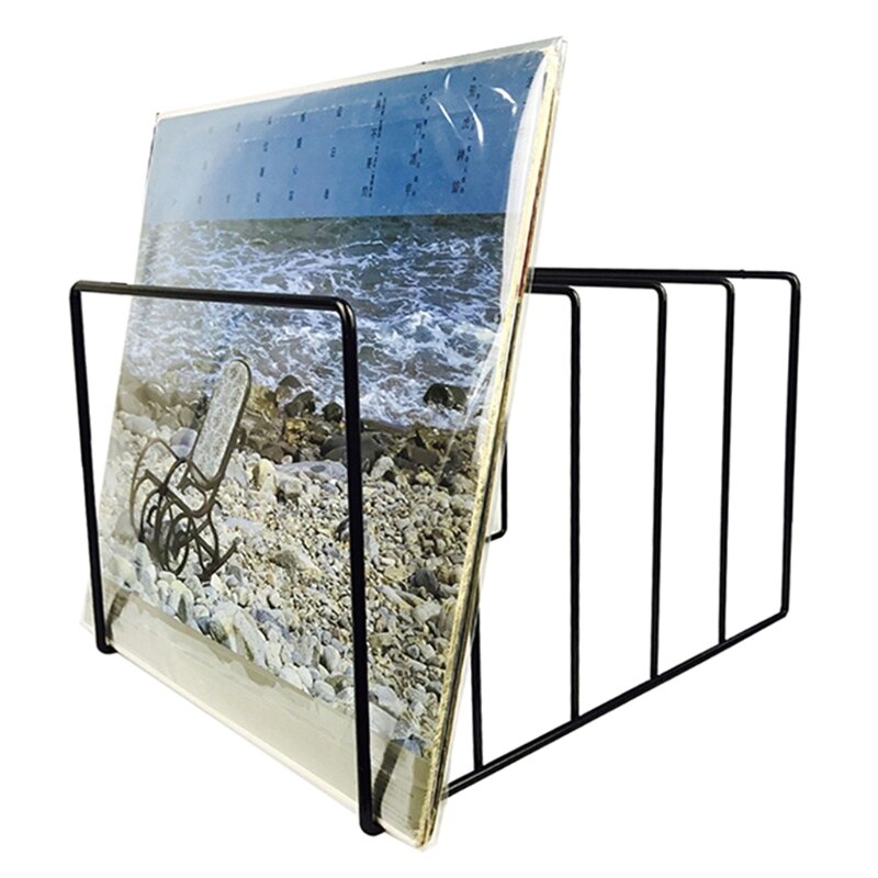 Black Metal LP Vinyl Record Display Shelf Turntable Record Collection Storage Shelf Exhibit Stand Holder