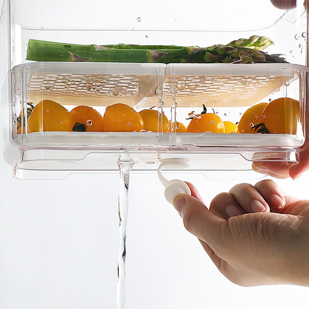 Big Size Food Storage Containers with Lids Kitchen Refrigerator Storage Seal Tank Transparent Plastic Separate Fruit Fresh Box