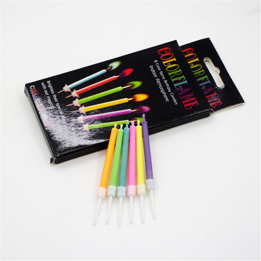 Verjaardagskaars 6 stuks taartkaarsen vrolijk feest festival kleurrijke vlammen velas bougie anniversaire velas cumplea os  a20