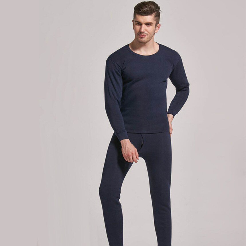 Men's Thermal Underwear Double Layer Plus Velvet Thick Thermal Underwear Large Size 4XL For Russian and Canadian Men Keep Warm