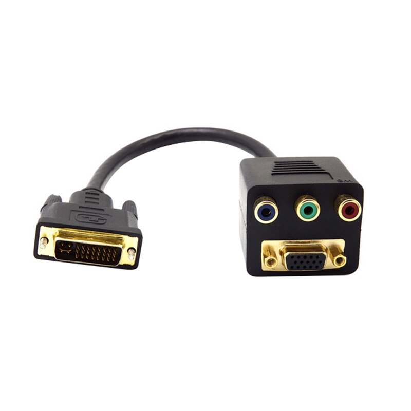 Multifunktionale DVI-I zu VGA DVI 24 + 5 Stecker auf VGA RCA RGB AV Anschluss Weiblich Splitter Kabel