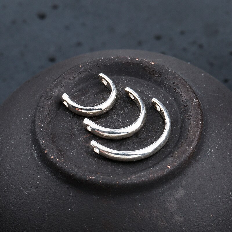 925 Sterling Silver Half Round Beads Spacer Fit 6mm 8mm 12mm Bracelet Necklace Encircle Charm Findings DIY Jewelry Making