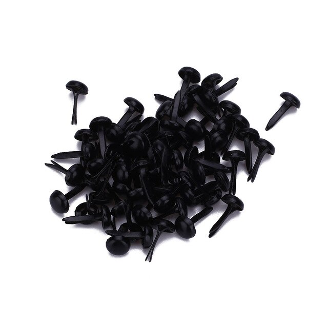 Makeup Beauty for Mini Brad 50PCS Health & Beauty Scrapbook Accessories Brads Nail Tips Round Decorative Nails Photo Frame: 5X8mm  Black