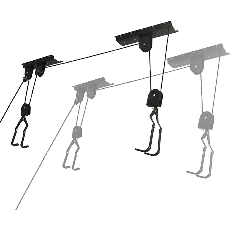 Bicycle Ceiling Lift Cargo Racks Bike Storage Garage Hanger Mounted Hoist Pulley Rack Metal Lift Assemblies Bike Accessories