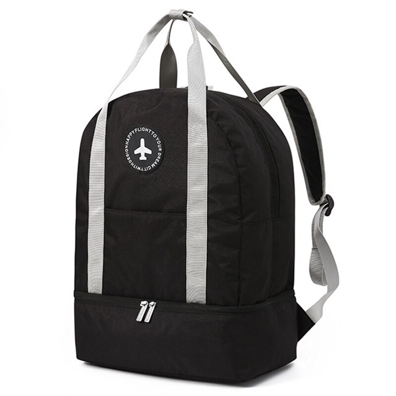 -Men Women Multi-Function Travel Backpack Fitness Bag Travel Large Capacity Waterproof Clothes Shoes Storage Bag: Black Color