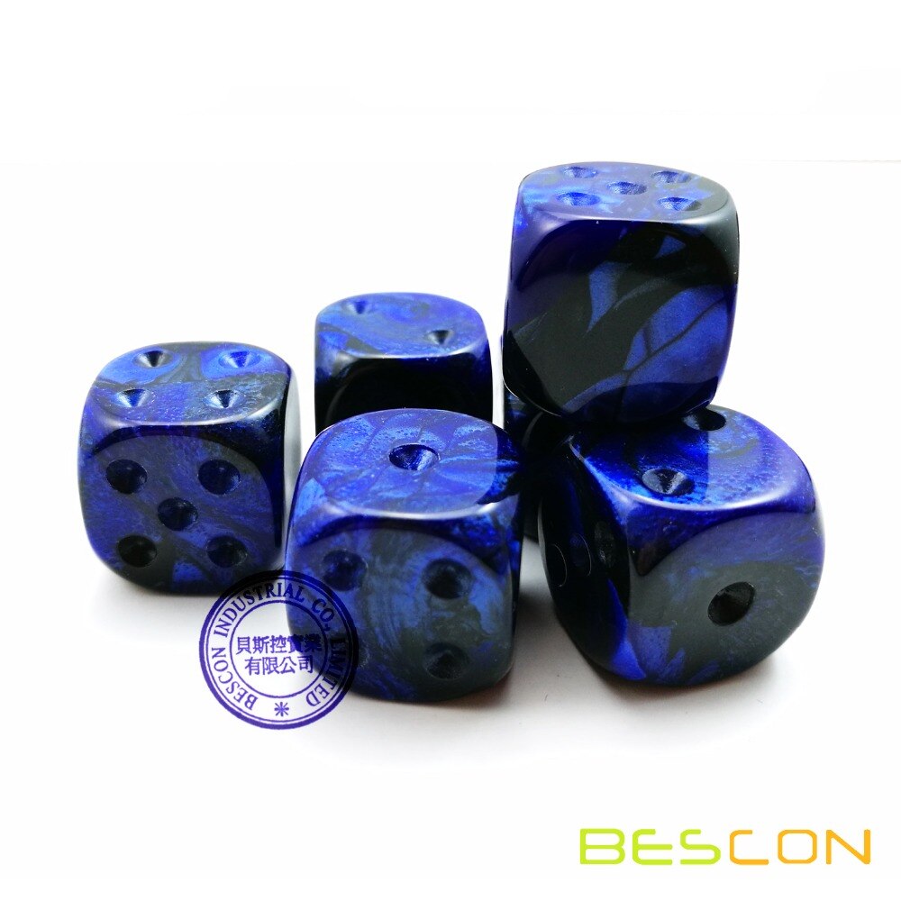 Bescon Unpainted Gemini 16 Mm Spel Dobbelstenen Met Lege 6th Side, 3 Assorti Kleur Set Van 18 Pcs, twee Tone Dice