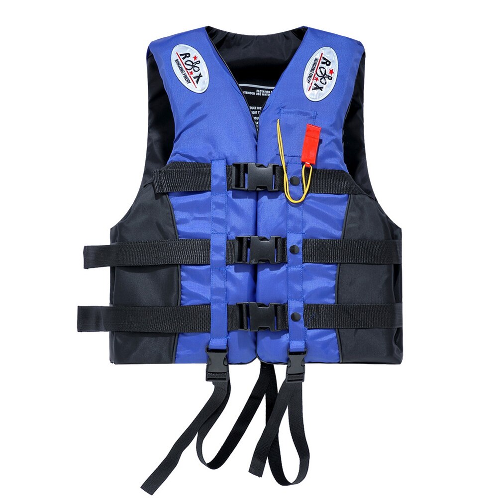 Adults Life Vest with Whistle Swimming Water Sports Buoyancy Vest Boating Buoy Coated Oxford Outdoor Rafting Life Jacket: Blue / XXL