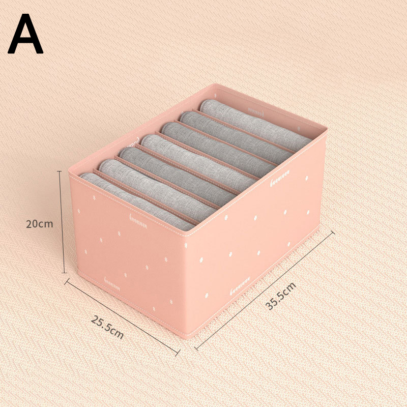 Large Storage Box Foldable Wardrobe Closet Cabinet Drawer Divider Clothes Pants Underwear Socks Sweater Separation Organizer: A