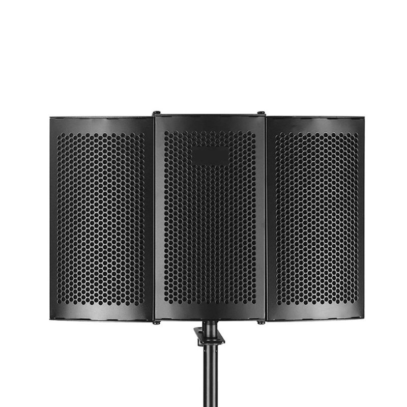 Black Opvouwbare Microfoon Isolatie Schild, Verstelbare S Tudio Opname S Tudio Isolator Schuim Akoestische Panelen Geluidsabsorberende