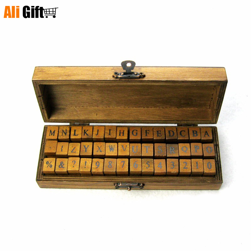 Anglais Cursive Digital Wooden AlPhaBet Seal Set Standardized Rubber Stamps English Letter Stamp Craft Supplies for Card Making