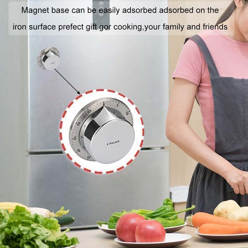 Mechanical Dial Timers Stainless Steel with Magnetic for Cooking Oven Time Countdown Cooker Kitchen Timer Kitchen Gadgets Tools